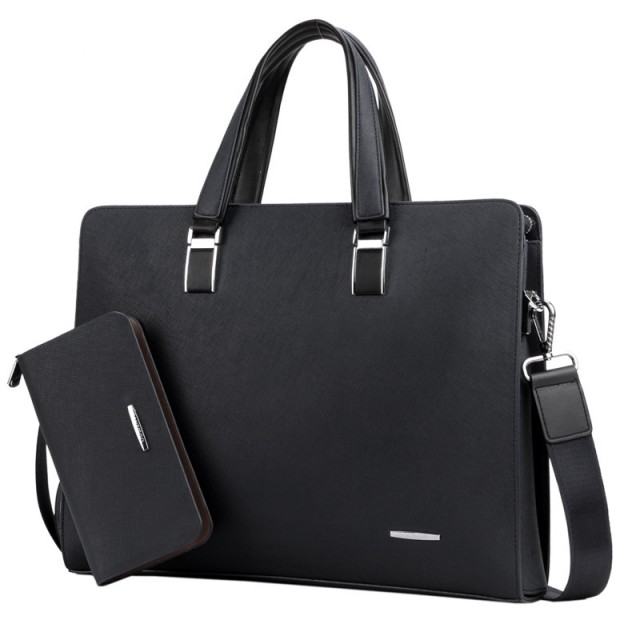 High Quality Classic Zipper Laptop Briefcase PU leather Custom Business Bags 