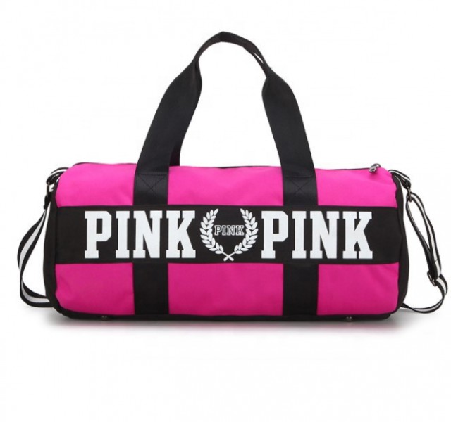 Hot sale high quality canvas travel bag for women fashion outdoor sports bag new design custom logo pink duffel bag 