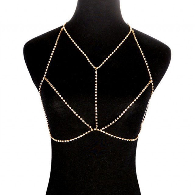 MSYO brand rhinestone bra chain body chain accessories for women body jewelry